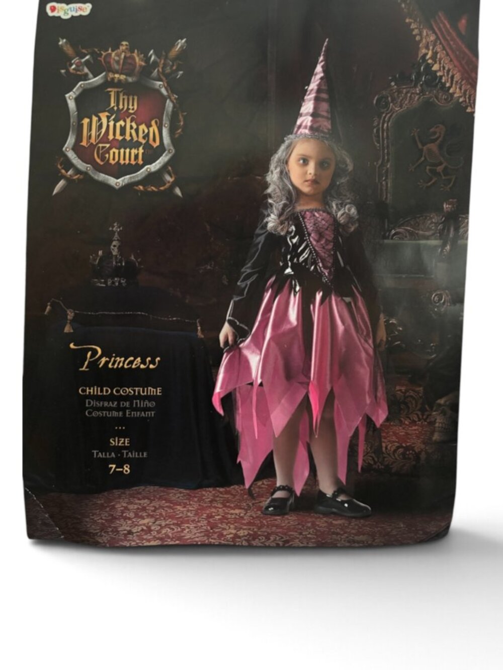 Disguise Thy Wicked Gower Princess Girls Halloween Costume Size 7-8 Pink Black